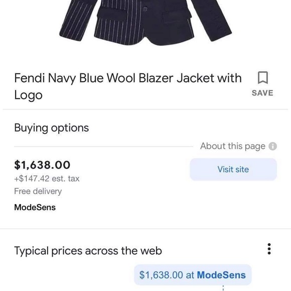 Fendi blazer 1600 in store brand new to small for my kid - Picture 5 of 5